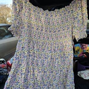 As U Wish Floral Smocked Mini Dress - Pink, Yellow, Blue